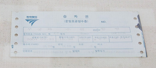 구 나주역 승차권