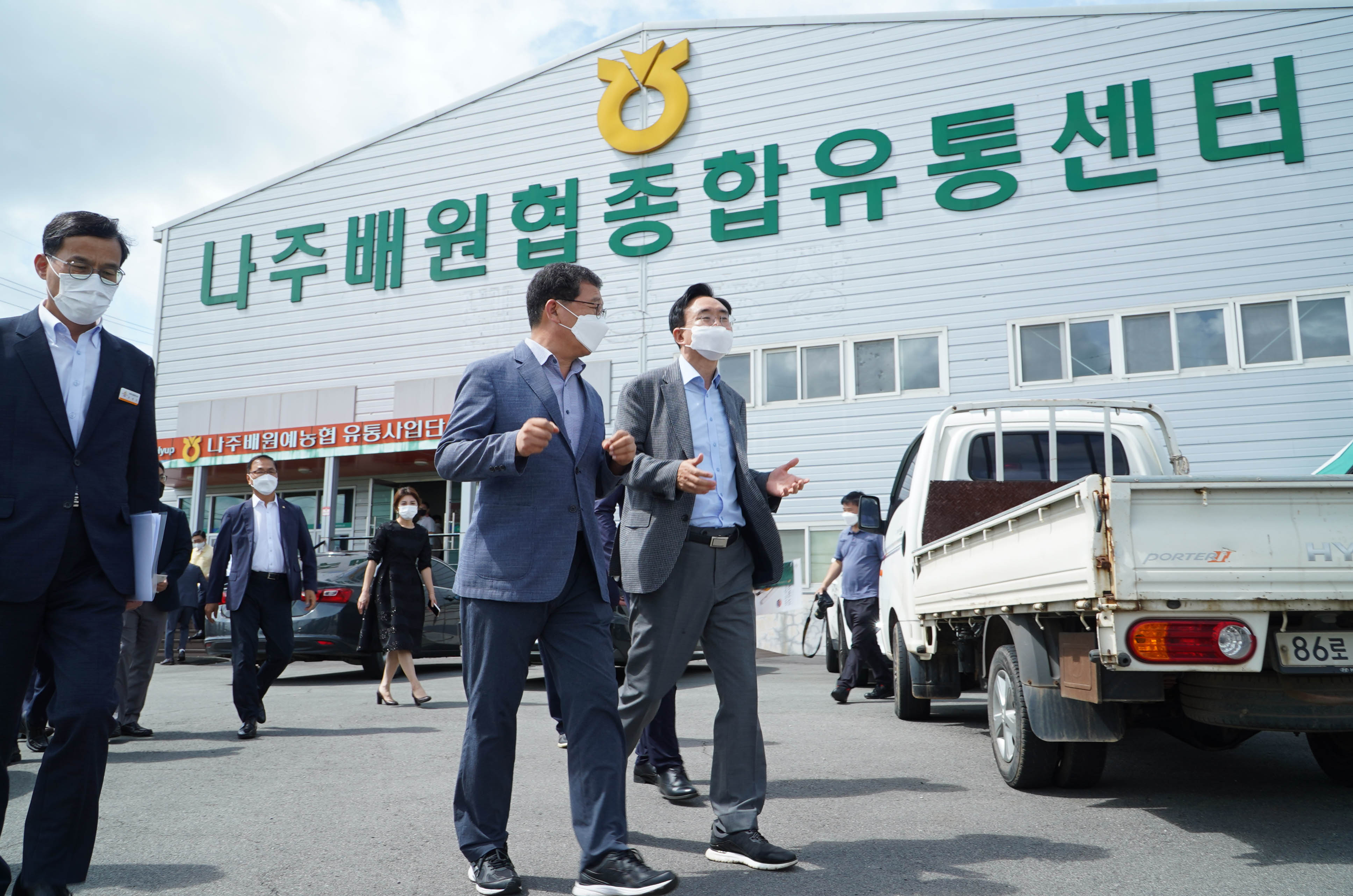 2022년 나주배 대미 수출 첫 상차 기념행사