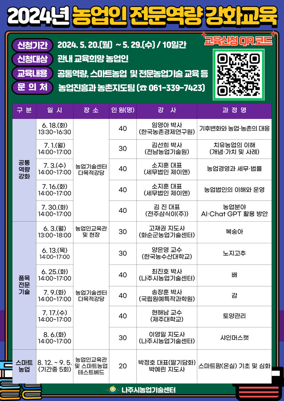 2024년 농업인 전문역량 강화교육 신청접수