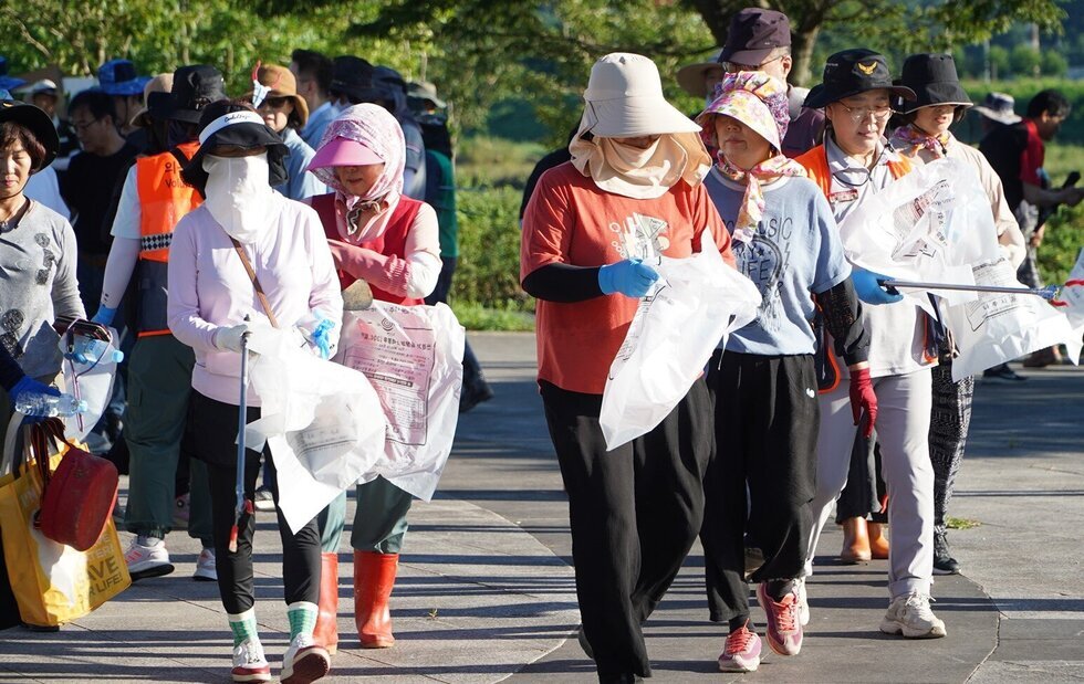 나주 남평읍, 집중호우 피해 강변 꽃단지 정화활동