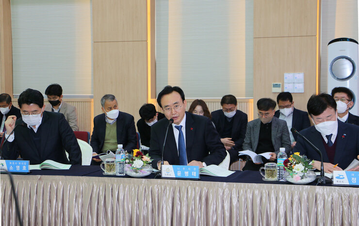 전남 시장, 군수 협의회 정례회 시장님 발언 모습