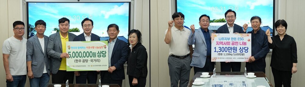 전국한우협회·대한한돈협회, 나주시에 한우·한돈 기탁