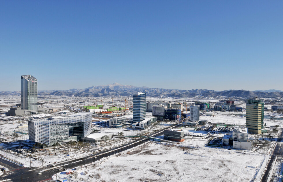 12월23일에 촬영한 혁신도시에 눈이 내린 전경