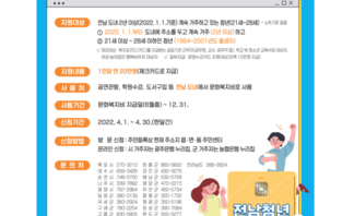 2022년 「전남청년 문화복지카드 지원사업」 신청자 모집공고