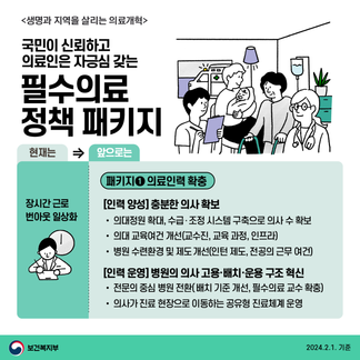 생명과 지역을 살리는 의료개혁! 필수의료 정책 패키지!
