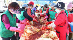 새마을부녀회 사랑愛 김장나눔 부녀회원들이 김장을 하고 있는 모습