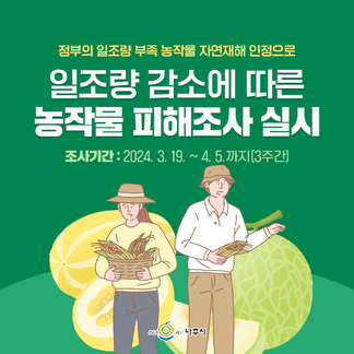 일조량 감소에 따른 농작물 피해조사를 실시합니다!☀️