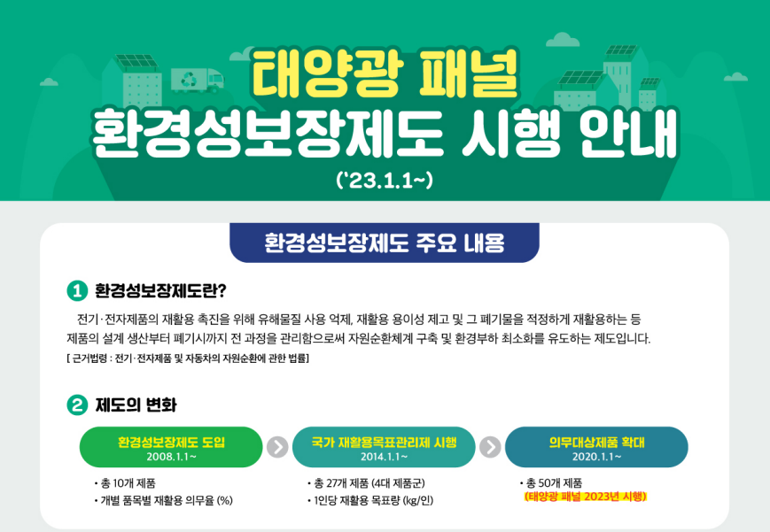 태양광 패널 환경성보장제도 시행 안내 (\