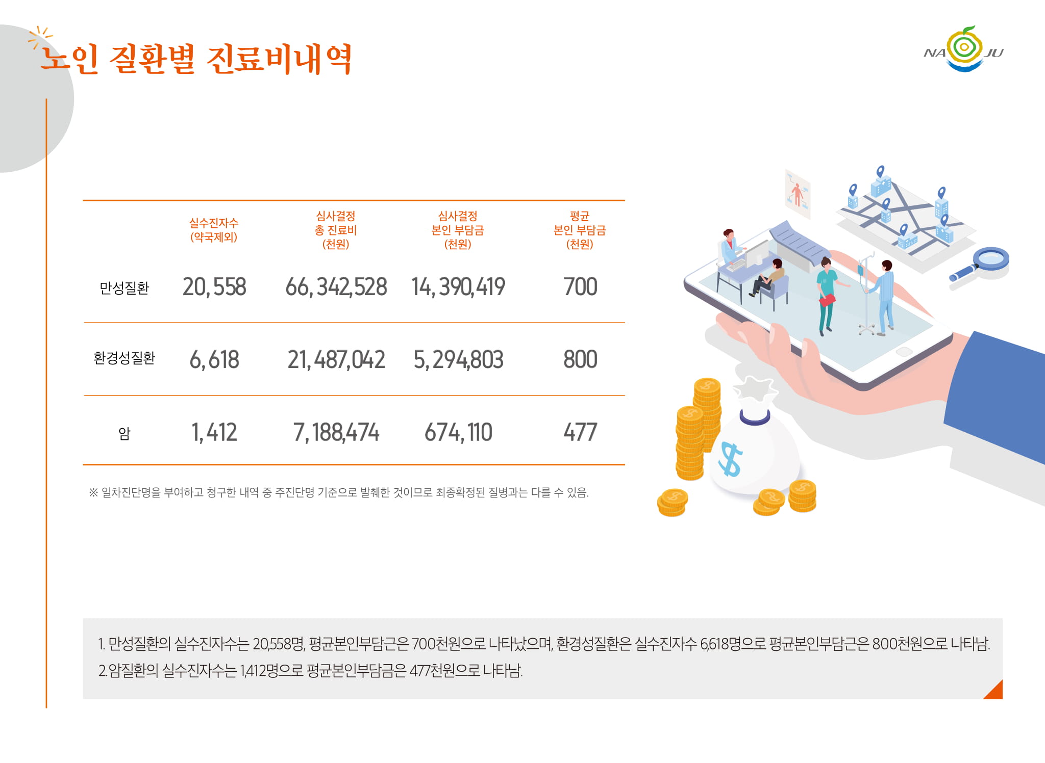 노인 질환별 진료비내역