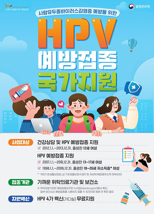 사람유두종바이러스감염증 예방을 위한 HPV예방접종 국가지원