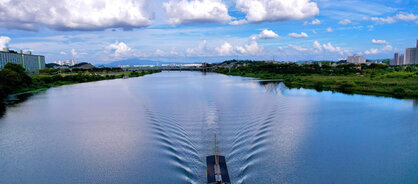 [드론-우수상] 영산강 비단물결을 따라 유람하는 황포돛배-권오상