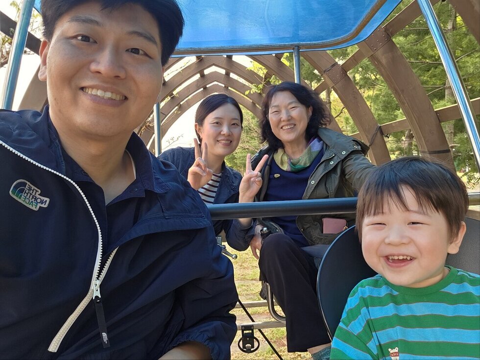 영산포 철도공원에서 다같이 탄 레일바이크