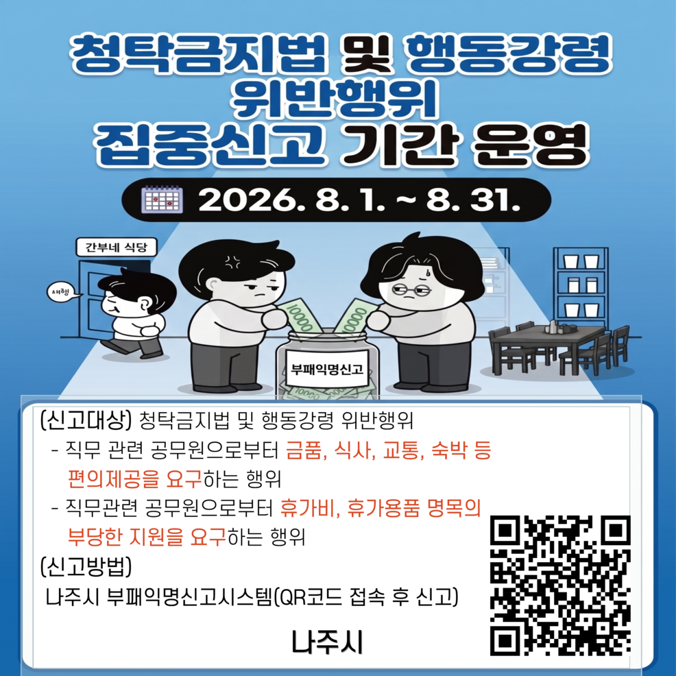 청탁금지법 및 행동강령 위반행위 집중신고기간 운영 홍보