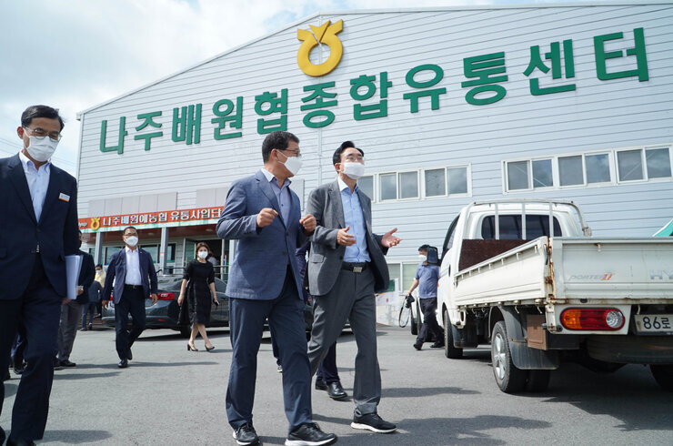2022년 나주배 대미 수출 첫 상차 기념행사