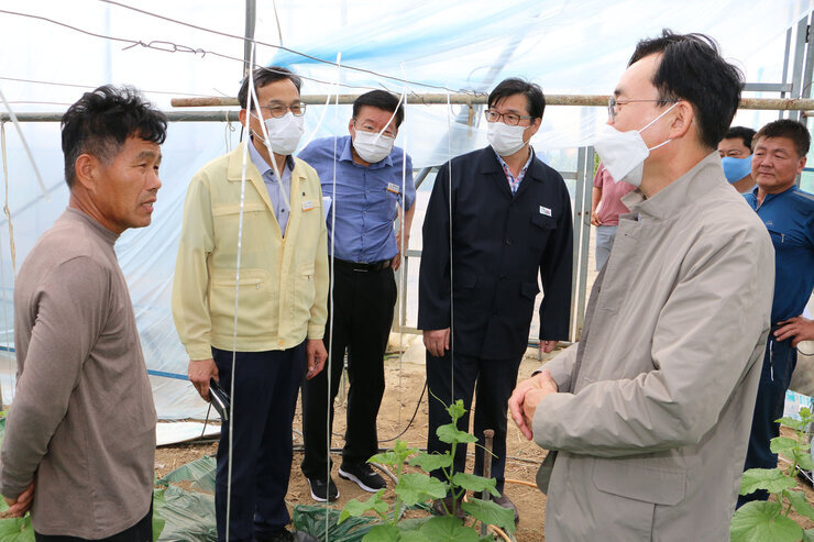 태풍 힌남노 대비 메론농가 방문