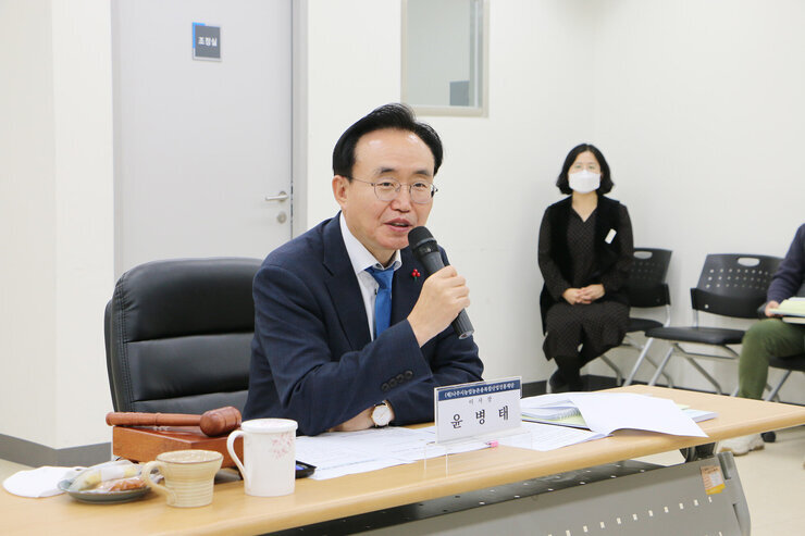 (재)나주농업진흥재단 이사회 시장님 인사말 모습