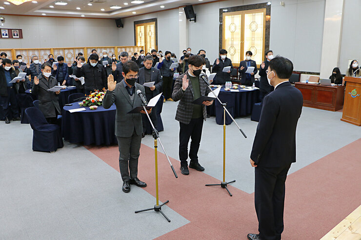 명품 나주배 생산유통발전 대전환 비전 선포식 떡케잌 컷팅 기념촬영