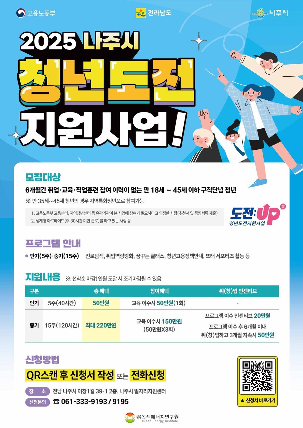 나주시, ‘2025년 청년도전 지원사업’ 참여자 선착순 모집