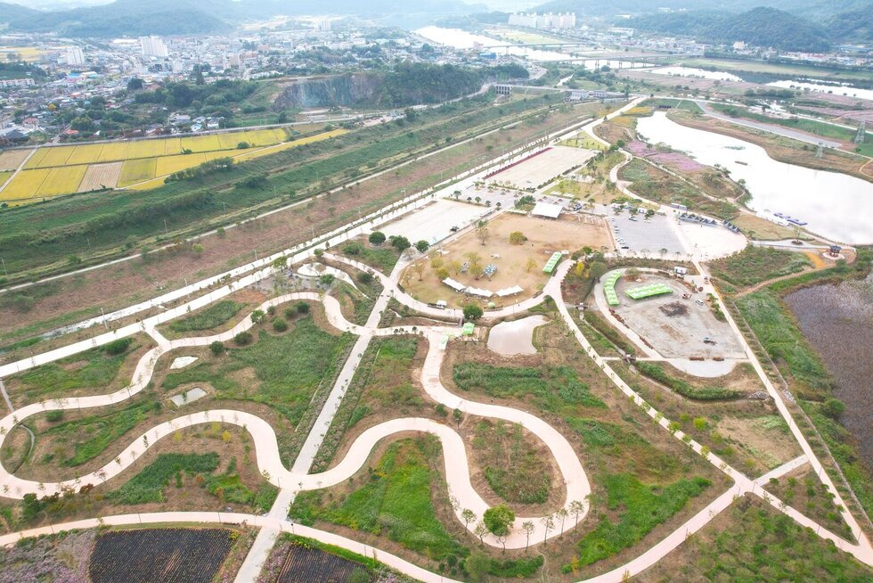 영산강정원 입구 상징 표지석 설치…영산강 르네상스 본격화