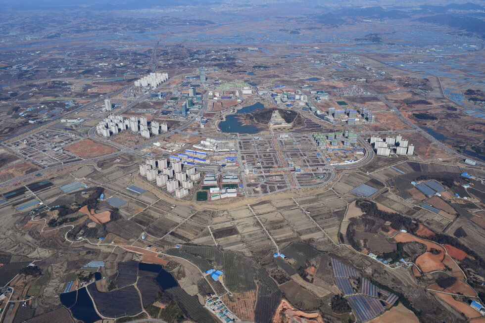 혁신도시의 항공 촬영 사진