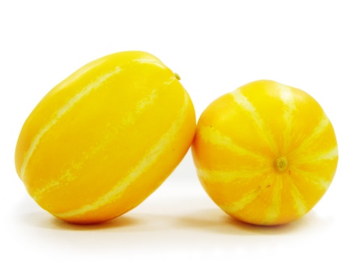 서로 맞대고 있는 참외 두개