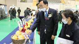 전시된 배를 둘러보는 나주시장