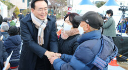 나주천 생태물길 조성사업 착공식 사물놀이 모습