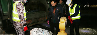  환경미화원 작업현장 미화원 격려