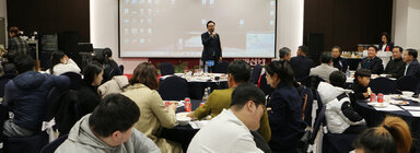 나주시 산단협의회 송년의 밤 행사 시장님 인사말 근접 모습