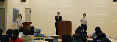 장애인활동지원사업 간담회 나주시장의 인사말 모습