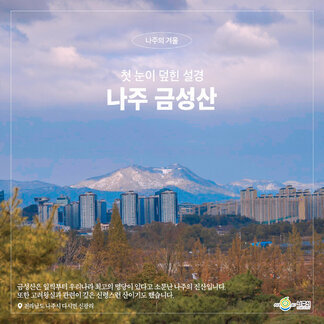 나주의 겨울 나주금성산 금성산은 일찍부터 우리나라 최고의 명당이 있다고 소문난 나주의 진산입니다. 또한 고려왕실과 관련이 깊은 신령스런 산이기도 했습니다 .전라남도 나주시 다시면 신광리