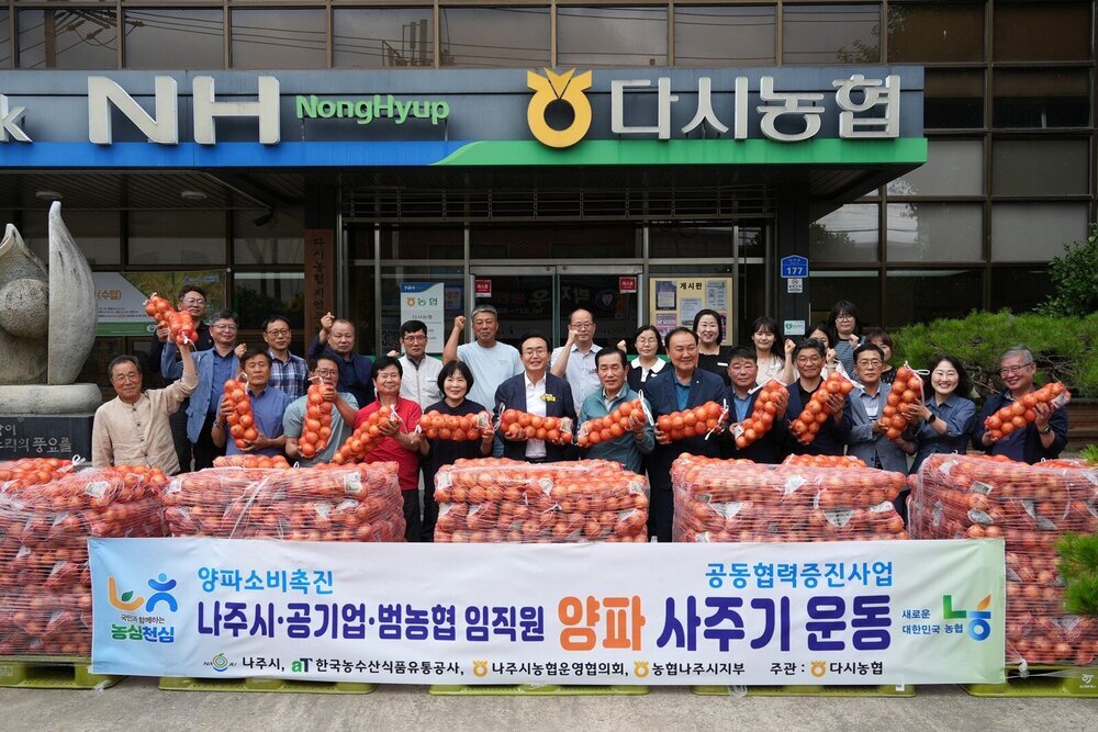 나주시, 양파값 25% 급락에 ‘햇양파 사주기’ 전개…총 1520톤 소비