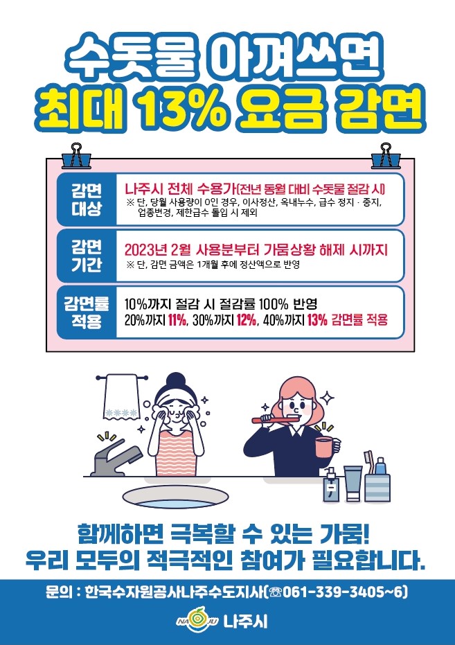 수도요금 감면 전단지